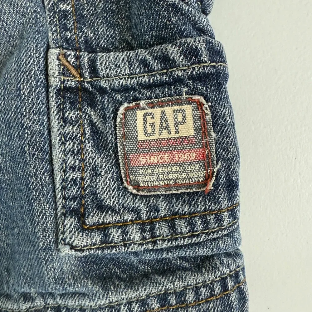 Gap Kids Boys Denim Carpenter Blue Jean Shorts 100% Cotton Size 7 Slim